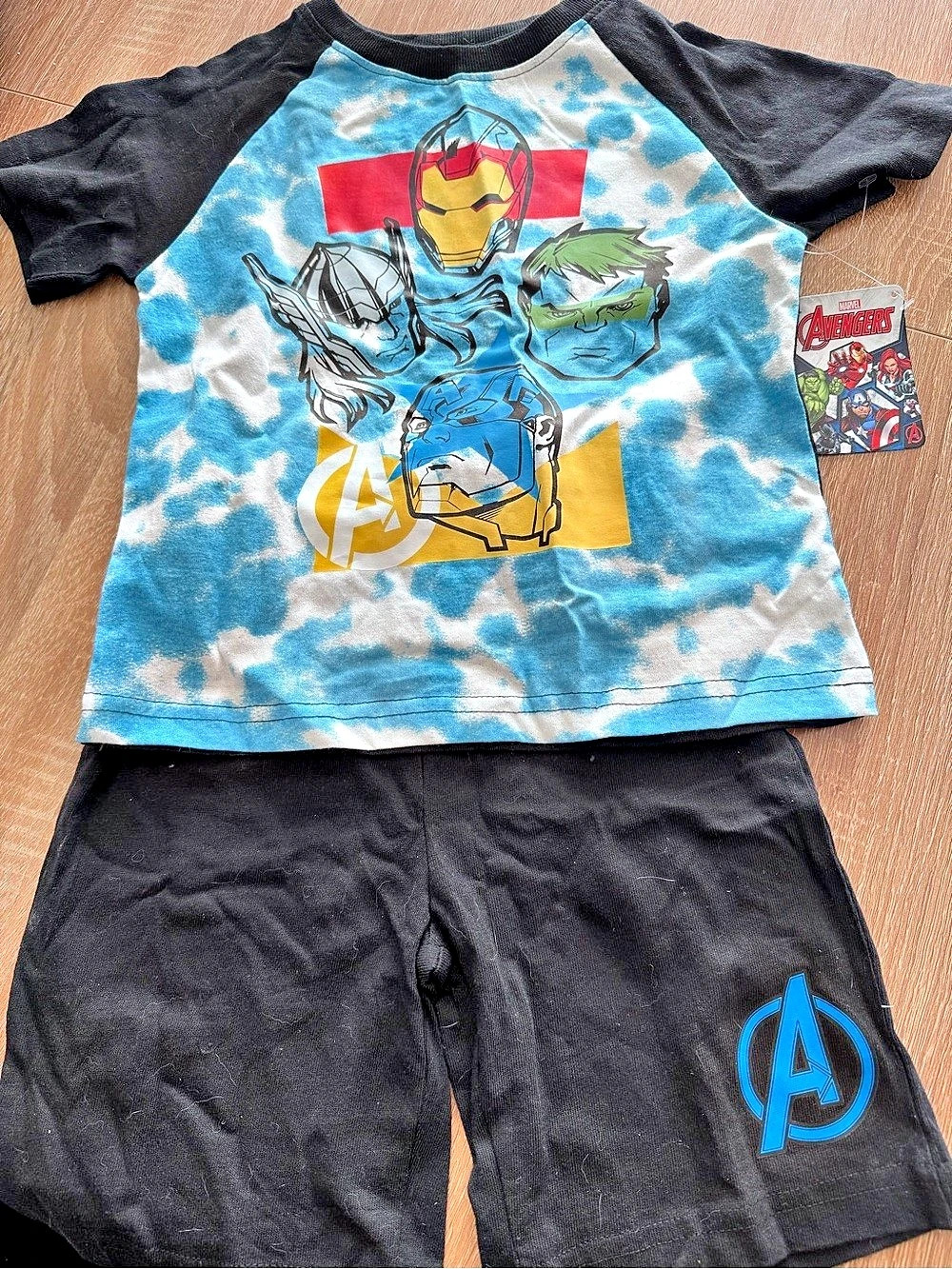 Marvel Avengers Boys Tie-Dye T-Shirt and Shorts Set